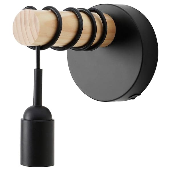 ENGARN Wall lamp, fixed installation - wood/metal black