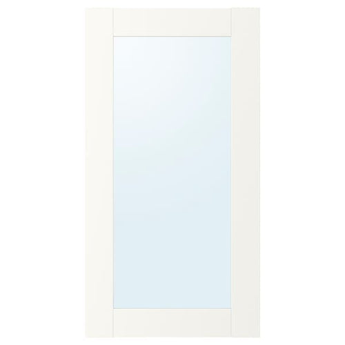 ENHET - Mirror door, white frame, 40x75 cm