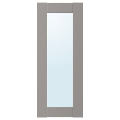ENHET - Mirror door, grey frame, 30x75 cm