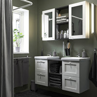 ENHET - Bathroom, anthracite/white frame,124x43x65 cm - best price from Maltashopper.com 79547525