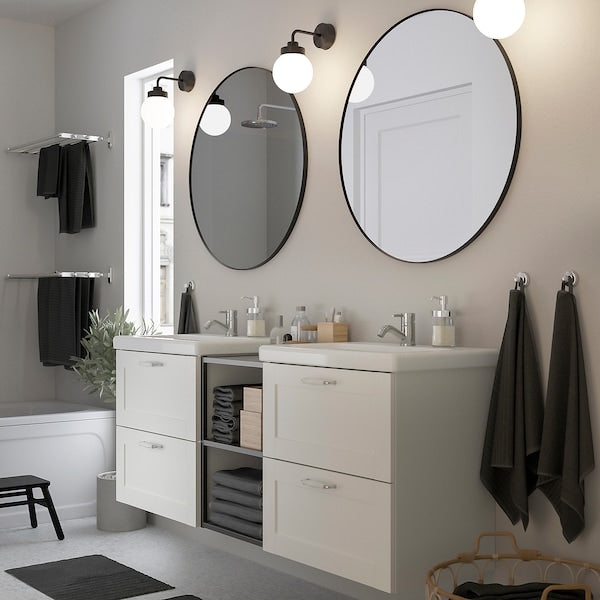 ENHET - Bathroom, anthracite/white frame,164x43x65 cm - best price from Maltashopper.com 79547733