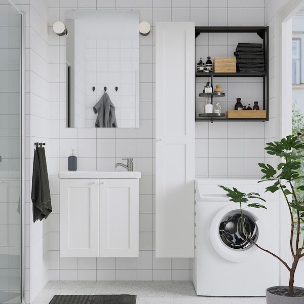 ENHET - Bathroom, anthracite/white frame,64x33x65 cm - best price from Maltashopper.com 49546947