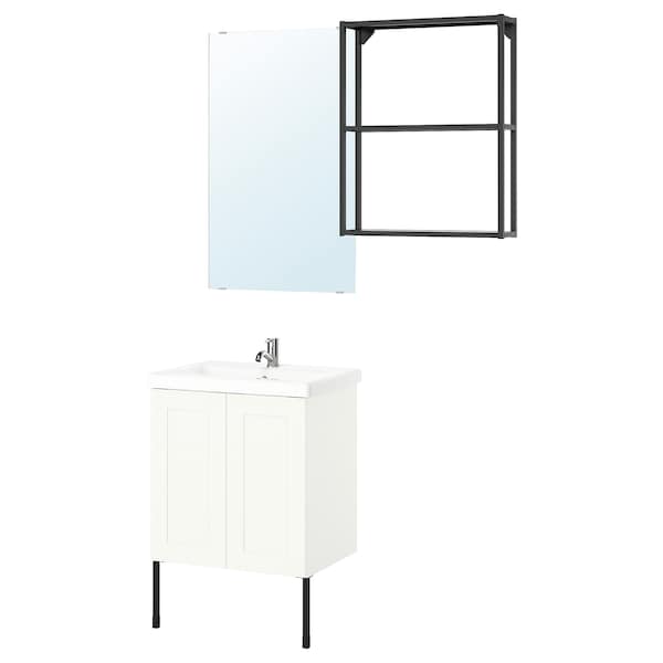 ENHET - Bathroom, anthracite/white frame,64x43x87 cm - best price from Maltashopper.com 99547708