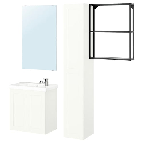 ENHET - Bathroom, anthracite/white frame,64x33x65 cm