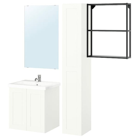 Ikea ENHET - Bathroom, anthracite/white frame,64x43x65 cm