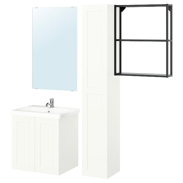 ENHET - Bathroom, anthracite/white frame,64x43x65 cm