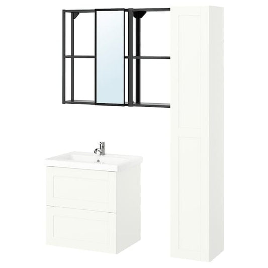 Ikea ENHET - Bathroom, anthracite/white frame,64x43x65 cm