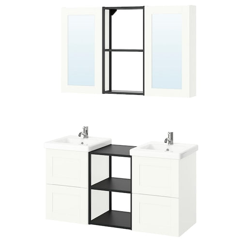 ENHET - Bathroom, anthracite/white frame,124x43x65 cm