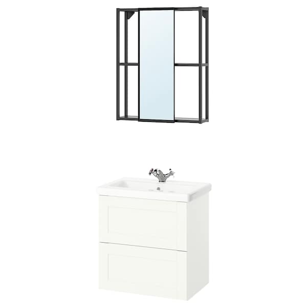 ENHET - Bathroom, anthracite/white frame,64x43x65 cm - best price from Maltashopper.com 49547273