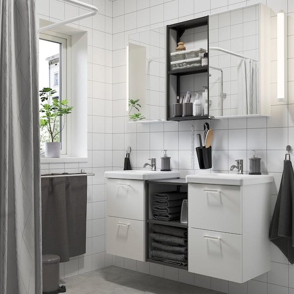 Ikea ENHET - Bathroom, anthracite/white,124x43x65 cm