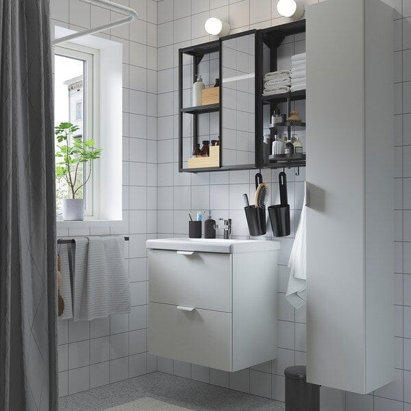 Ikea ENHET - Bathroom, anthracite/white,64x43x65 cm