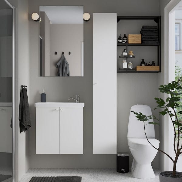 Ikea ENHET - Bathroom, anthracite/white,64x33x65 cm