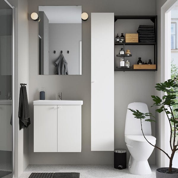 Ikea ENHET - Bathroom, anthracite/white,64x43x65 cm