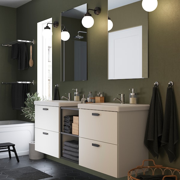 ENHET - Bathroom, anthracite/white,164x43x65 cm - best price from Maltashopper.com 79547276