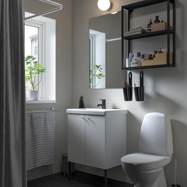 ENHET - Bathroom, anthracite/white,64x43x87 cm - best price from Maltashopper.com 39547674
