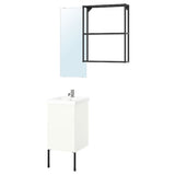 ENHET bathroom, anthracite/white, 44x43x87 cm