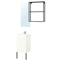 ENHET bathroom, anthracite/white, 44x43x87 cm