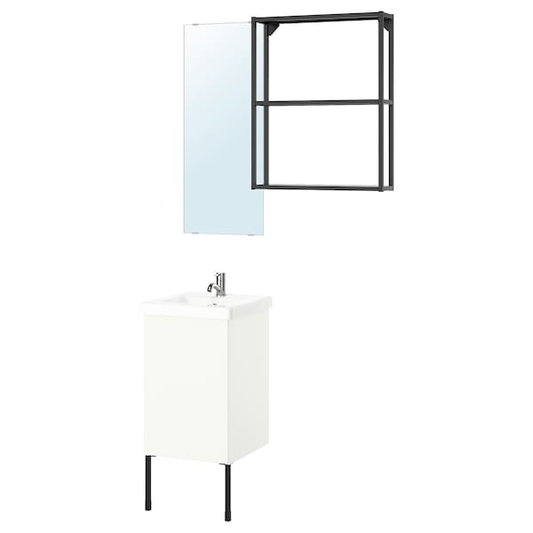 ENHET - Bathroom, anthracite/white,44x43x87 cm