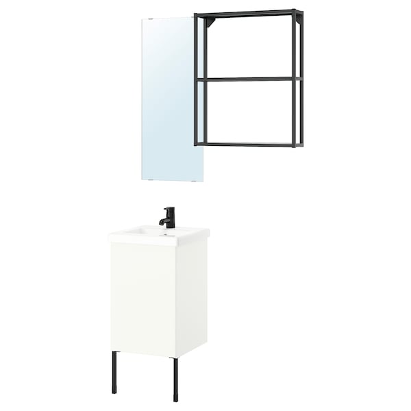 ENHET - Bathroom, anthracite/white,44x43x87 cm - best price from Maltashopper.com 49547503