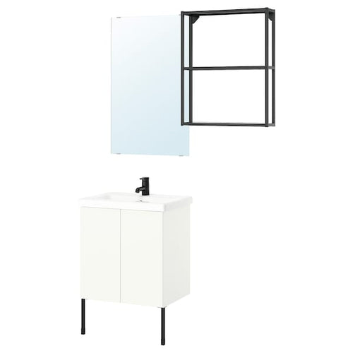 ENHET - Bathroom, anthracite/white,64x43x87 cm