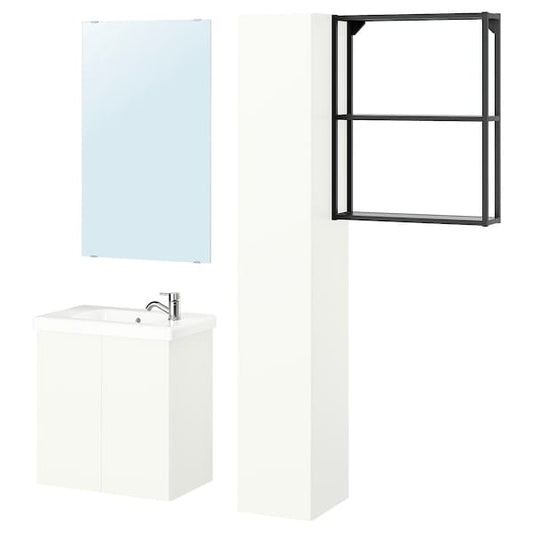 Ikea ENHET - Bathroom, anthracite/white,64x33x65 cm