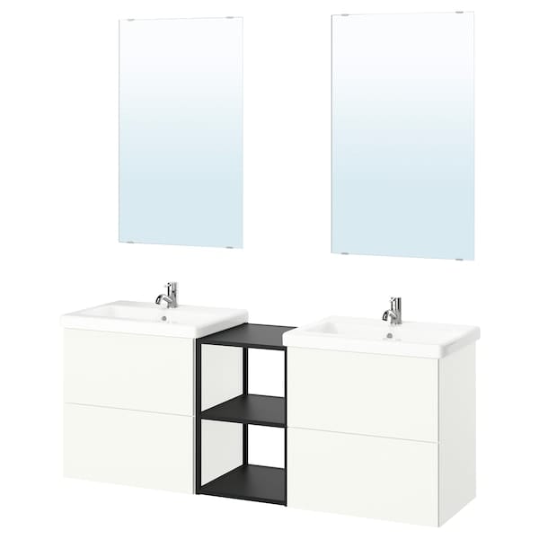 Ikea ENHET - Bathroom, anthracite/white,164x43x65 cm