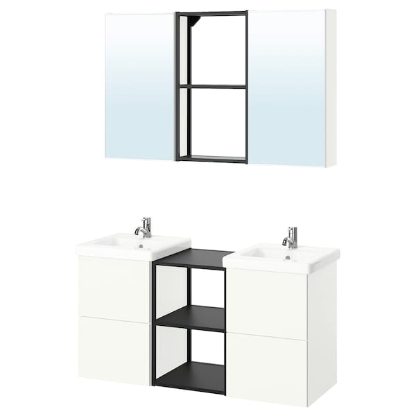 Ikea ENHET - Bathroom, anthracite/white,124x43x65 cm