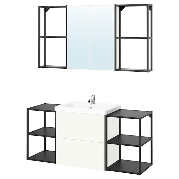 Ikea ENHET - Bathroom, anthracite/white,140x43x65 cm