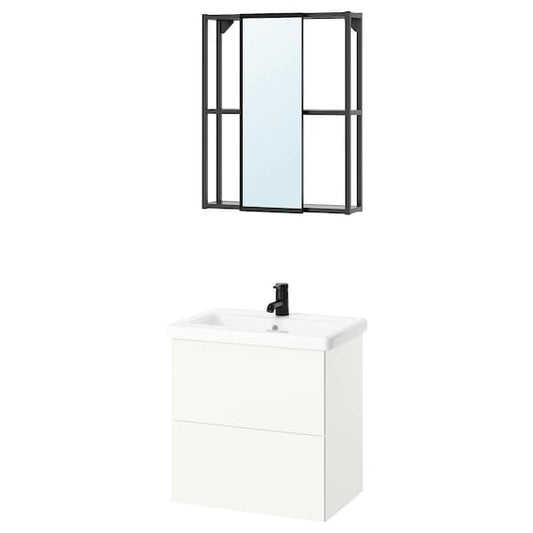 Ikea ENHET - Bathroom, anthracite/white,64x43x65 cm