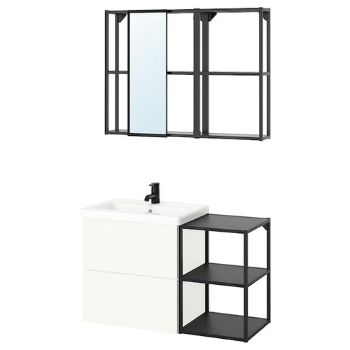 ENHET - Bathroom, anthracite/white,102x43x65 cm