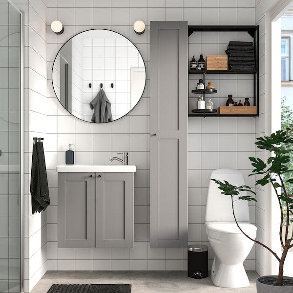 Ikea ENHET - Bathroom, anthracite/grey frame,64x33x65 cm