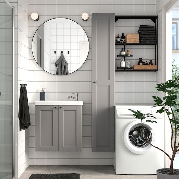 Ikea ENHET - Bathroom, anthracite/grey frame,64x33x65 cm