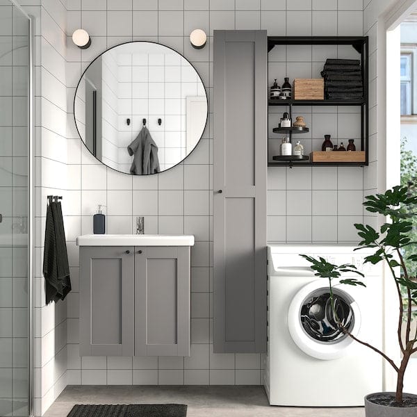 Ikea ENHET - Bathroom, anthracite/grey frame,64x43x65 cm
