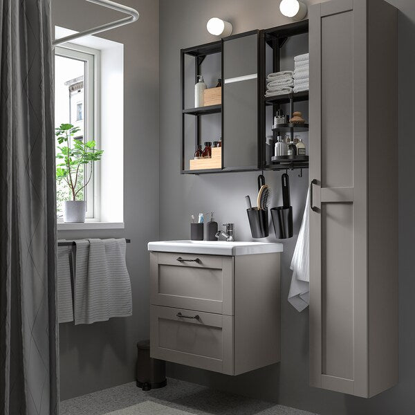 ENHET - Bathroom, anthracite/grey frame,64x43x65 cm - best price from Maltashopper.com 69547578