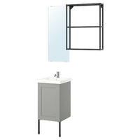 ENHET - Bathroom, anthracite/grey frame,44x43x87 cm - best price from Maltashopper.com 89547426