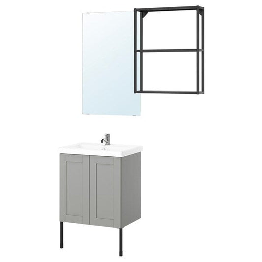 Ikea ENHET - Bathroom, anthracite/grey frame,64x43x87 cm