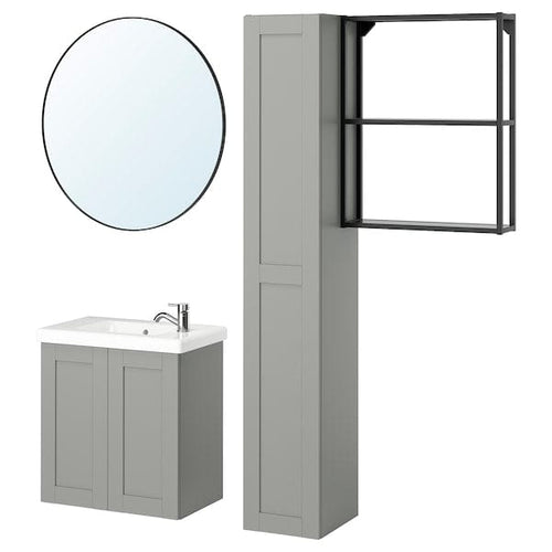 ENHET - Bathroom, anthracite/grey frame,64x33x65 cm