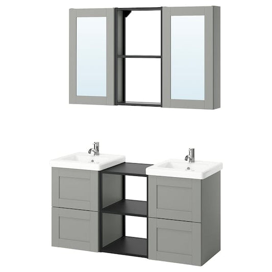 Ikea ENHET - Bathroom, anthracite/grey frame,124x43x65 cm