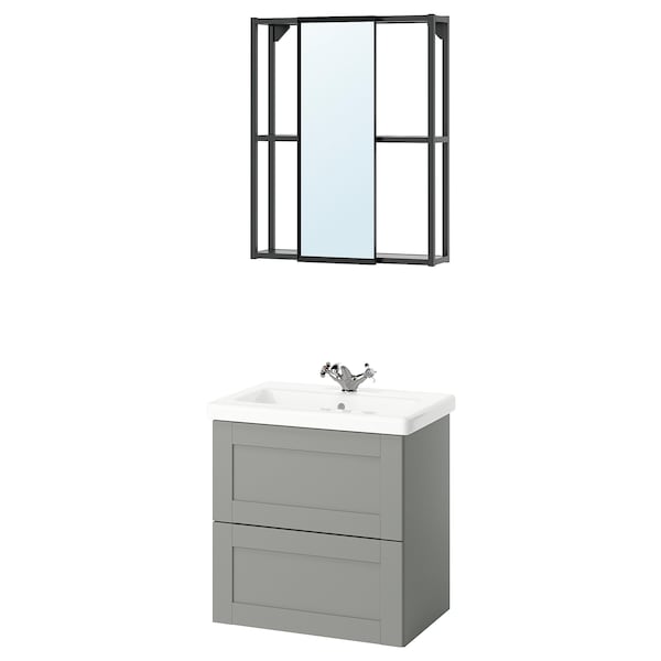 ENHET - Bathroom, anthracite/grey frame,64x43x65 cm - best price from Maltashopper.com 09547147