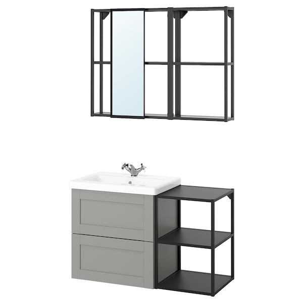 ENHET - Bathroom, anthracite/grey frame,102x43x65 cm - best price from Maltashopper.com 29547472