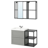 ENHET - Bathroom, anthracite/grey frame,102x43x65 cm - best price from Maltashopper.com 29547472