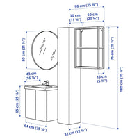 ENHET - Bathroom, anthracite/grey frame,64x43x65 cm - best price from Maltashopper.com 09547487