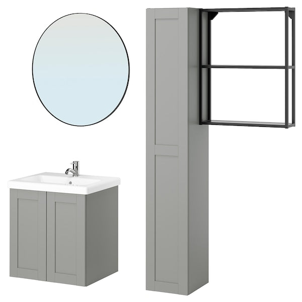 ENHET - Bathroom, anthracite/grey frame,64x43x65 cm - best price from Maltashopper.com 09547487