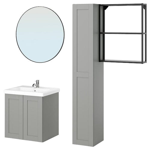 ENHET - Bathroom, anthracite/grey frame,64x43x65 cm