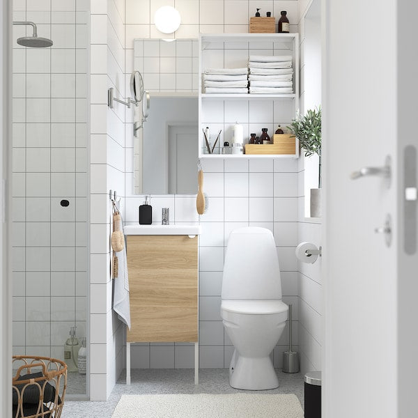 ENHET - Bathroom, white/oak effect,44x43x87 cm - best price from Maltashopper.com 59547135