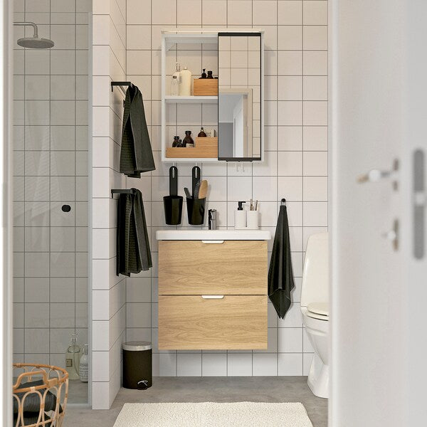 ENHET - Bathroom, white/oak effect,64x43x65 cm - best price from Maltashopper.com 59547381