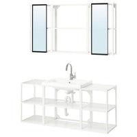 ENHET bathroom, white, 140x43x65 cm