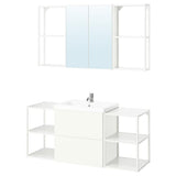 ENHET bathroom, white, 140x43x65 cm
