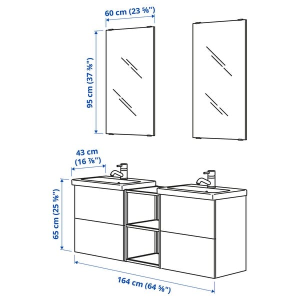 Ikea ENHET - Bathroom, white,164x43x65 cm