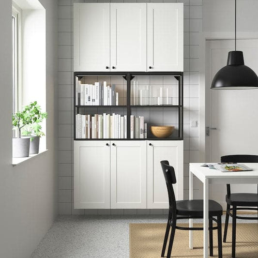 Ikea ENHET - Storage combination, anthracite/white frame, 120x32x225 cm